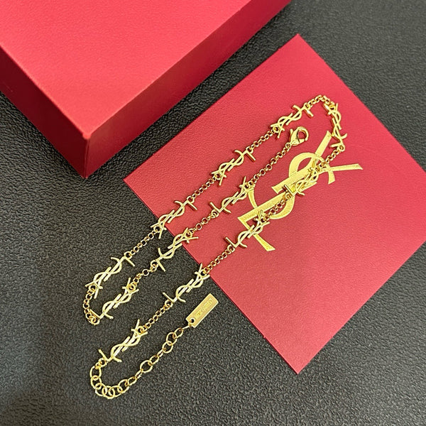 Yves Saint Laurent YSL Necklace Gold tone nl10101