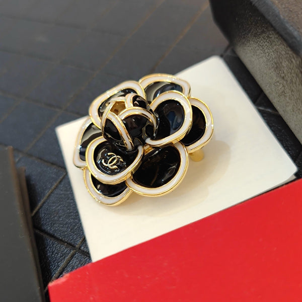 CHANEL ENAMEL CAMELLIA BROOCH bh400125