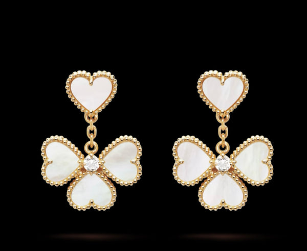 Van Cleef & Arpels VCA Sweet Hearts earrings red pearl No.ED20157