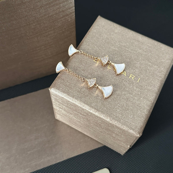 cno. BVLGARI Shell Diamonds Dangle Earring ED20195