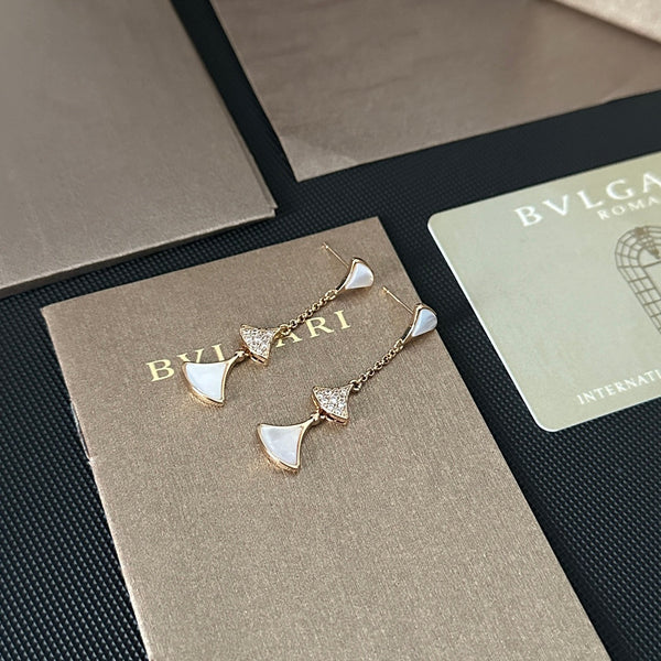 cno. BVLGARI Shell Diamonds Dangle Earring ED20195