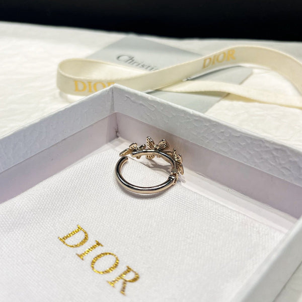 Christian Dior CD Silver butterfly￼Ring size 7 adjustable ED20073