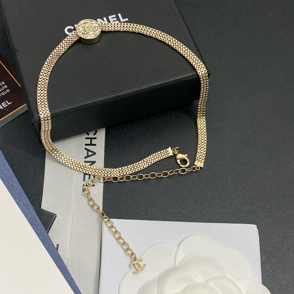 CHANEL Chain Pendant NECKLA gold tone NL10114