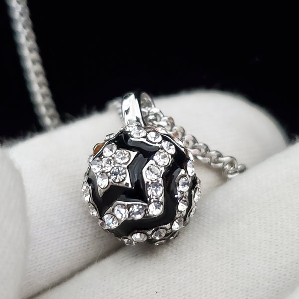 CHANEL  Geometry Graphic 18k gold chain necklace silver tone NL10113