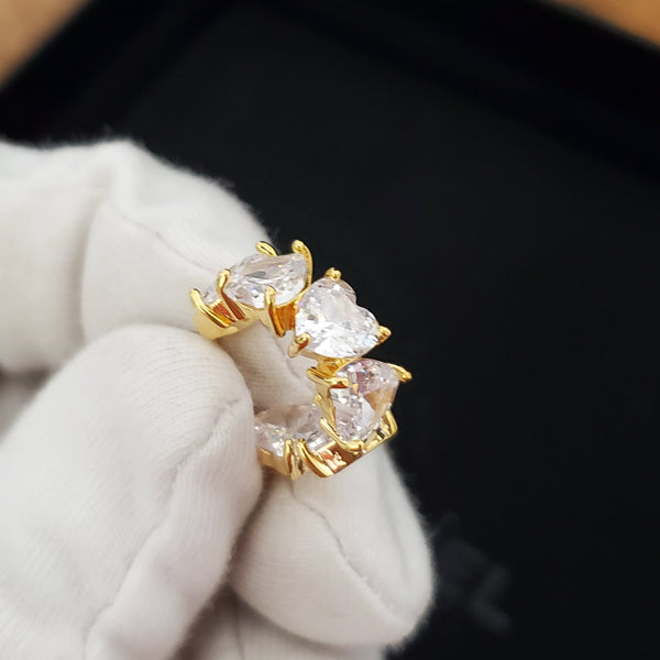 cno. CELINE 18K gold diamonds Hearts Earring hoops ED20169