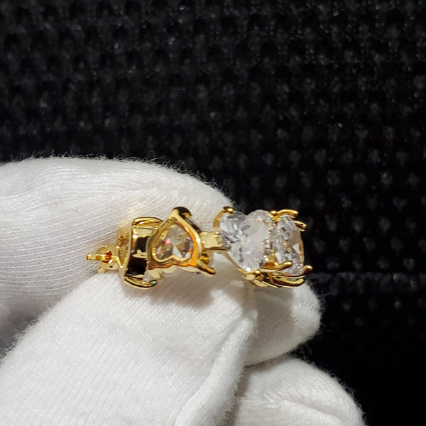 cno. CELINE 18K gold diamonds Hearts Earring hoops ED20169