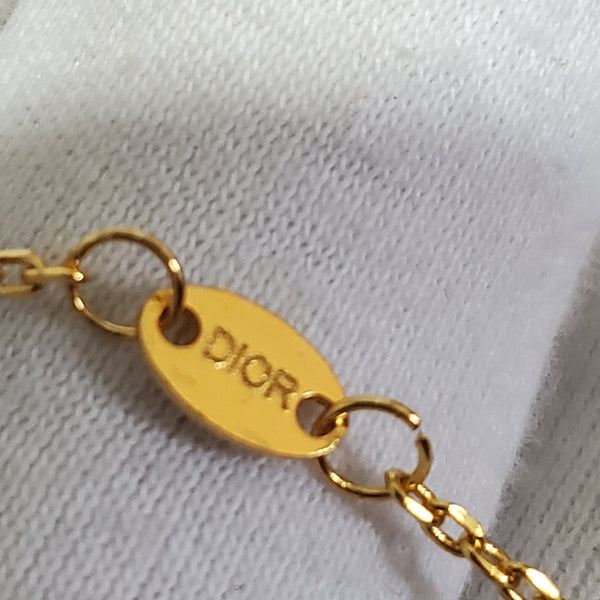 Christian Dior ROSE DES VENTS necklace Pink Gold Ivory Shell NL10100