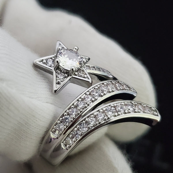 CHANEL Etoile Filante Diamond Star Ring Size 7 adjustable  ED20196