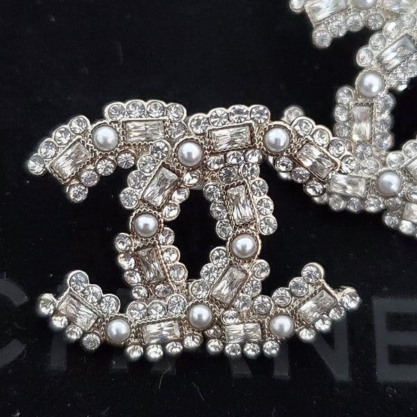 Chanel Pearl Strass Large Earring Studs WTHC ES10095
