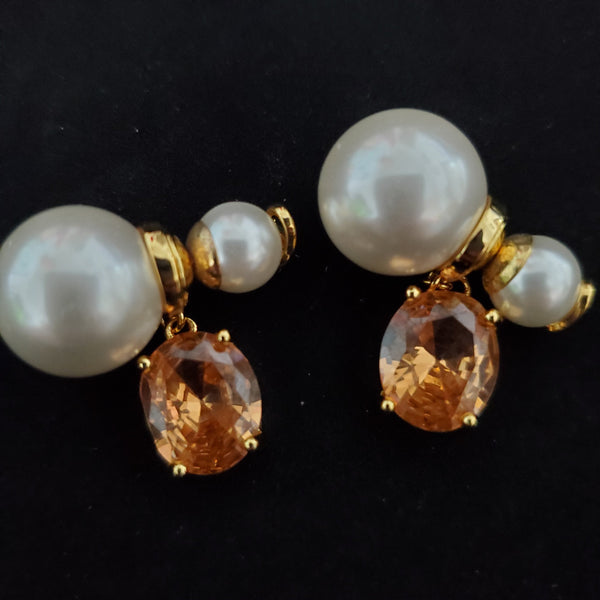 Christian Dior earrings 3219 light peach pink rock ED20246