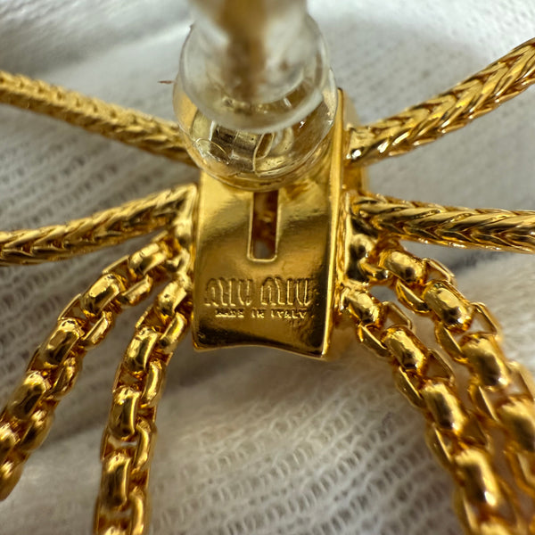MIU MIU Large Size Bowknot EARRINGS gold tone ed20228