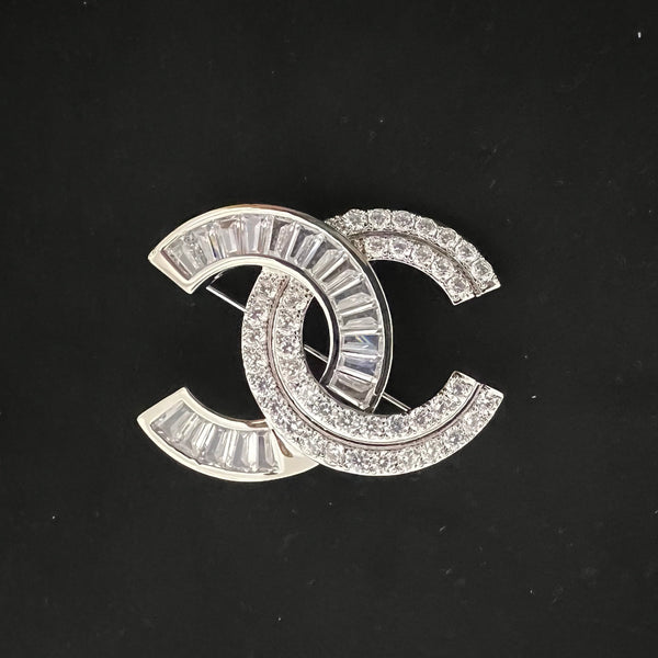 CHANEL BROOCH silver tone BH.40050