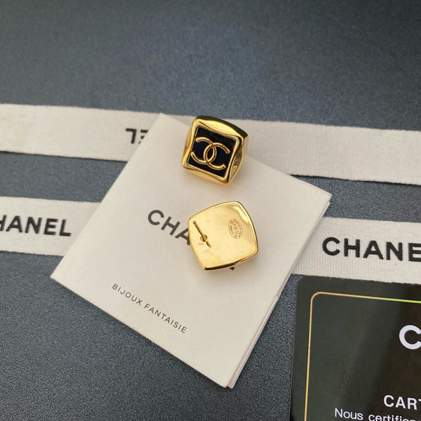 Chanel Gold Strass Square Earring Studs ED20029