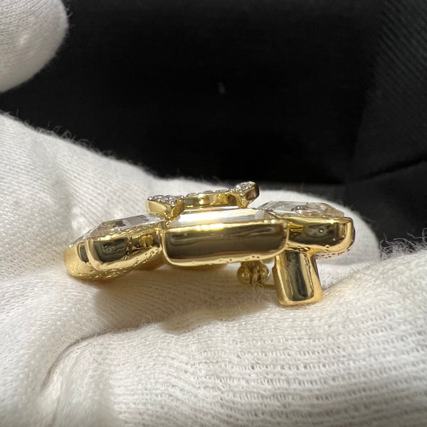 CHANEL CC SQUARE CRYSTAL BROOCH Lz9166.BH.40143