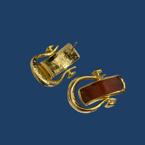 cno. BALENCIAGA 18k gold RUBY red EARRINGS ED20251