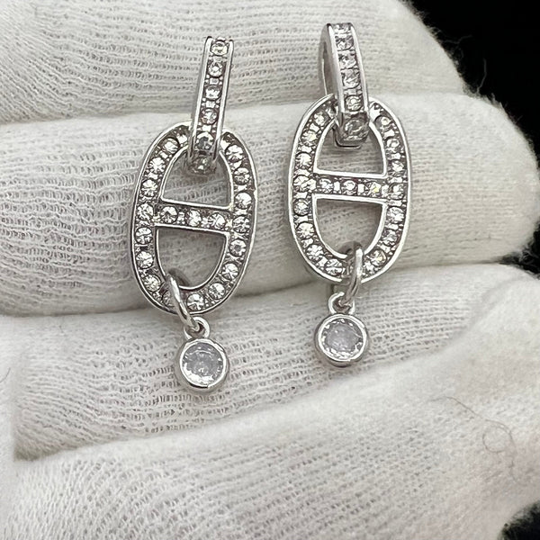 HERMES CRYSTAL DROP DANGLE EARRINGS ed20211