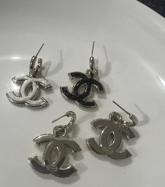 CHANEL CC logo hoop dangle EARRING EC30002/EC30003