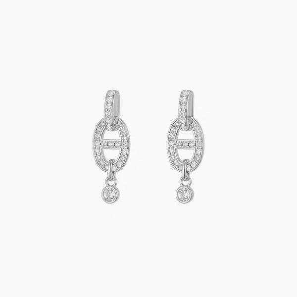 HERMES CRYSTAL DROP DANGLE EARRINGS ed20211