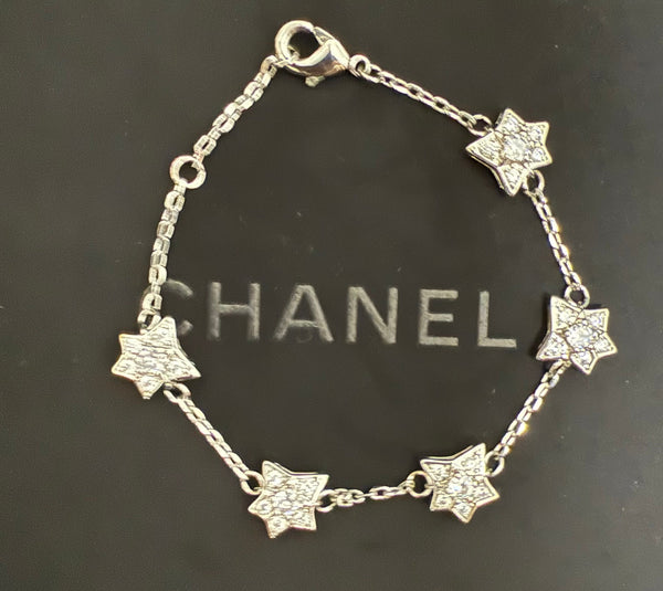 CHANEL COMETE GEODE SILVER TONE BRACELET BT50020