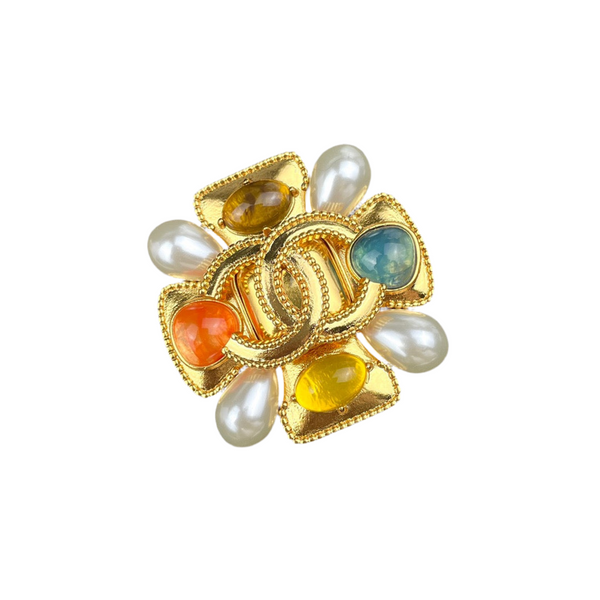 CHANEL BROOCH multi color BH.40041