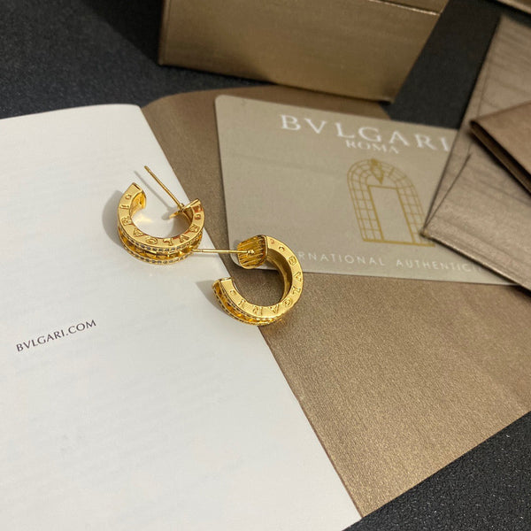 cno.  BVLGARI HALF HOOP EARRINGS GOLD TONE ED20248