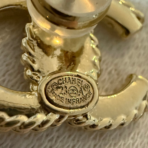 CHANEL CC logo EARRING STUDS ES10043 gold tone