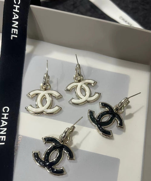 CHANEL CC logo hoop dangle EARRING EC30002/EC30003