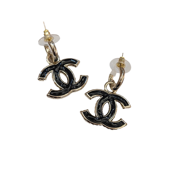 CHANEL CC logo hoop dangle EARRING EC30002/EC30003