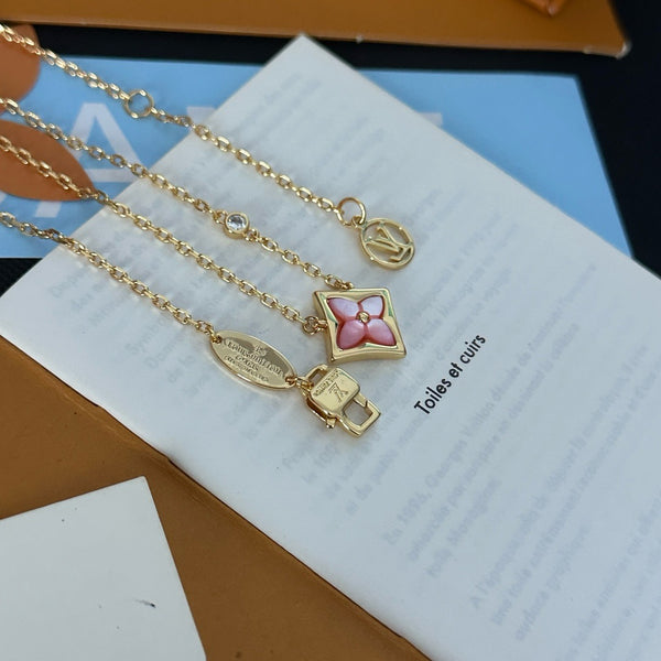 Louis Vuitton BLOSSOM SUPPLE Pink Shell Necklace pink shell ED20061.1