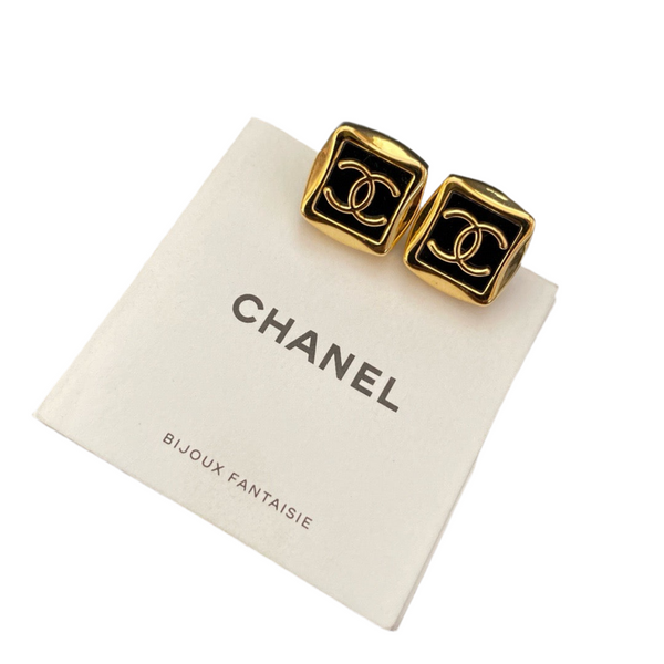 Chanel Gold Strass Square Earring Studs ED20029
