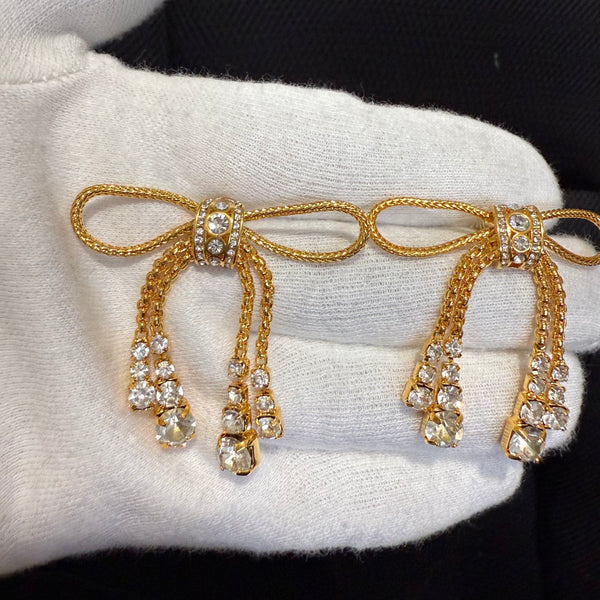 MIU MIU Large Size Bowknot EARRINGS gold tone ed20228