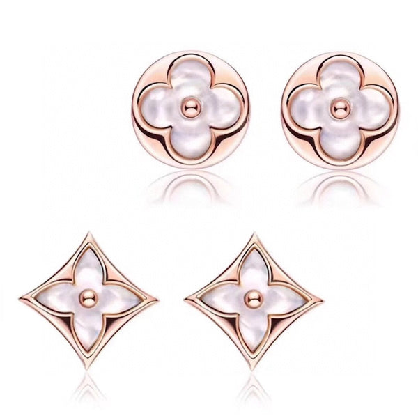 Louis Vuitton BLOOMING GOLD EARRING STUDS round ED20264.1