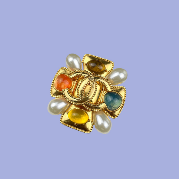 CHANEL BROOCH multi color BH.40041