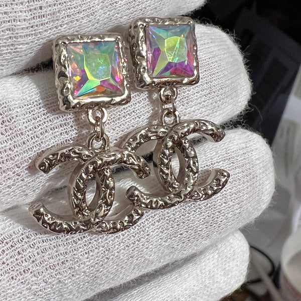 Chanel CC CRYSTAL DROP DANGLE EARRINGS BQ40034