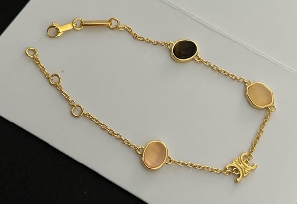 cno. CELINE 18k Gold Gems Bracelet BT50046