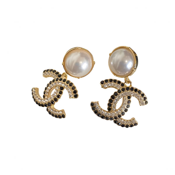 Chanel Pearl Crystal Dangle Earrings Small BQ40037-2