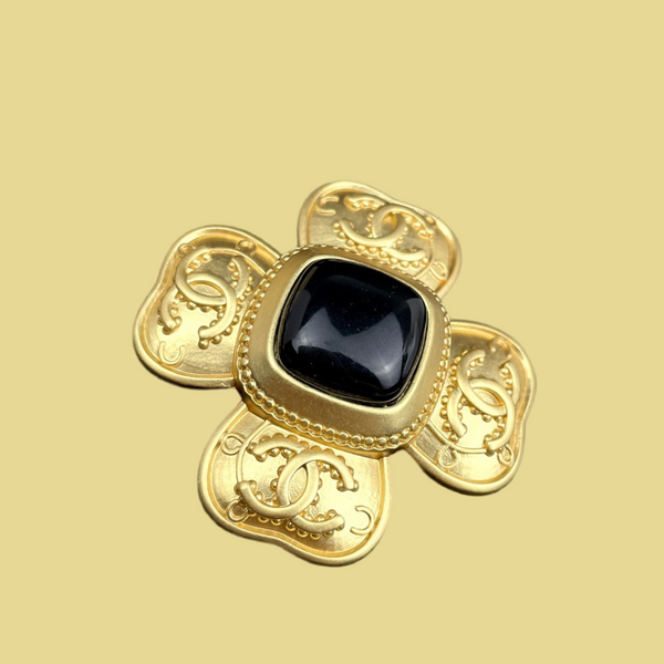 CHANEL BROOCH black stone BH.40040