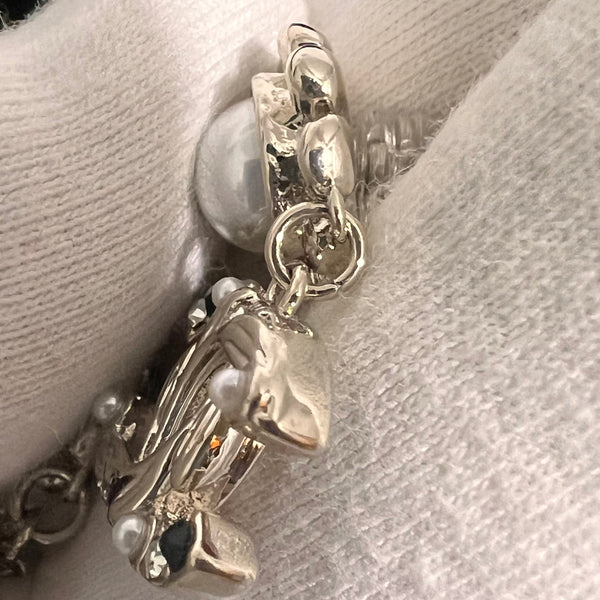 Chanel 18k gold pearl DANGLE EARRINGS No.3412-BQ40022