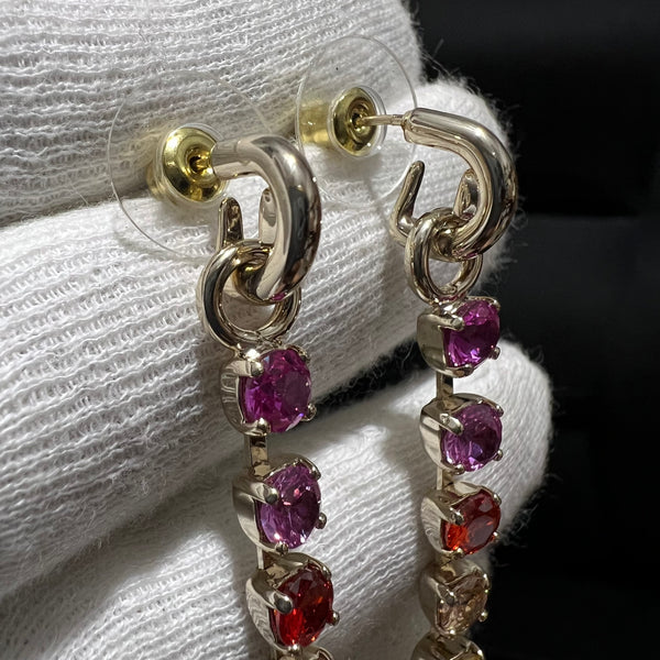 CHANEL STRINGS DANGLE EARRINGS Multi color stones ES10109