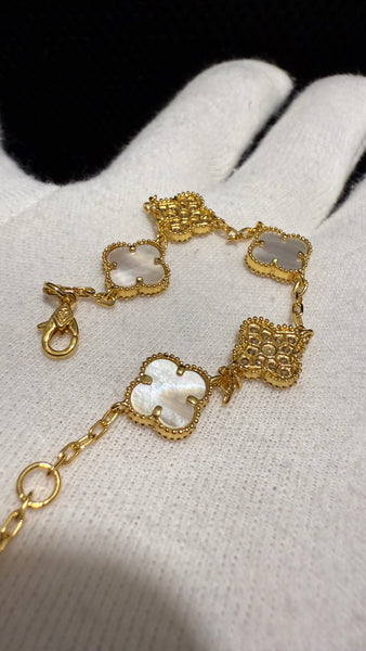 Van Cleef & Arpels VCA Bracelet Ivory Shell Gold tone ED20101/ED20097