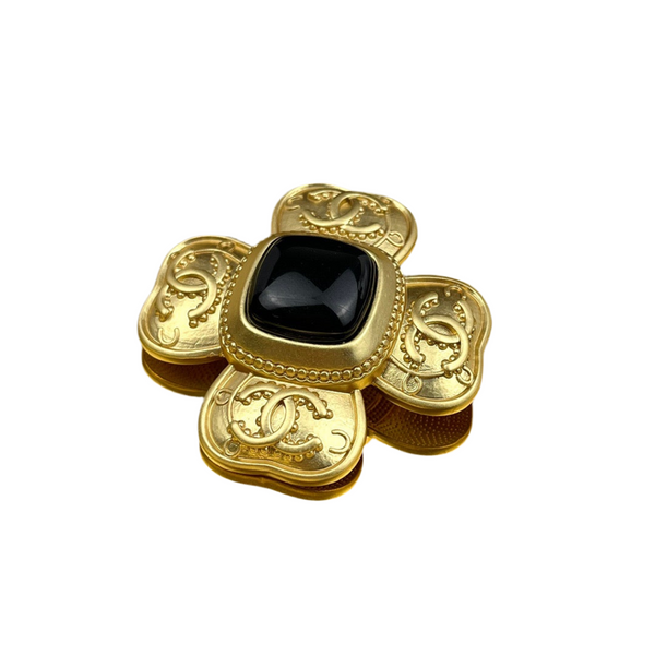 CHANEL BROOCH black stone BH.40040