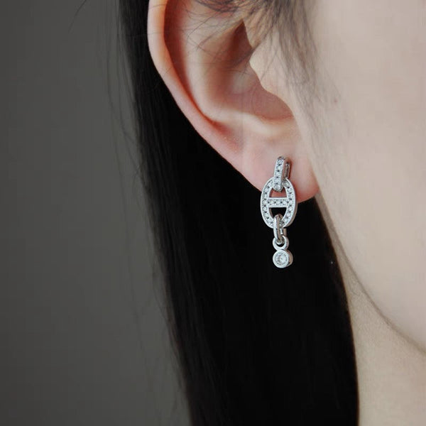 HERMES CRYSTAL DROP DANGLE EARRINGS ed20211
