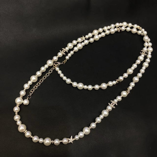 Chanel CC Pearl star Necklace long 43-46” NL10010
