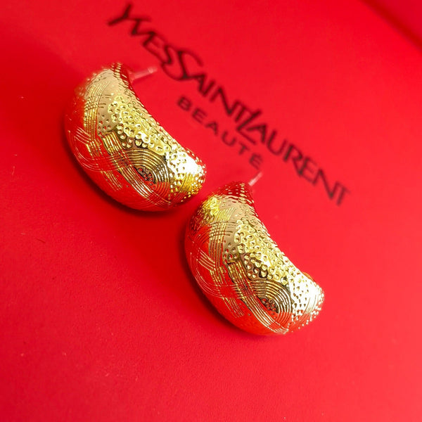 Yves Saint Laurent YSL Gold Hoop Earrings ED20249