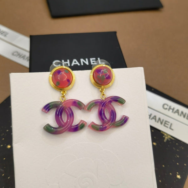 CHANEL CC MULTI COLOR DANGLE EARRINGS ED20016