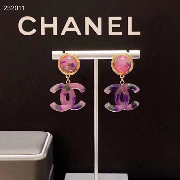 CHANEL CC MULTI COLOR DANGLE EARRINGS ED20016