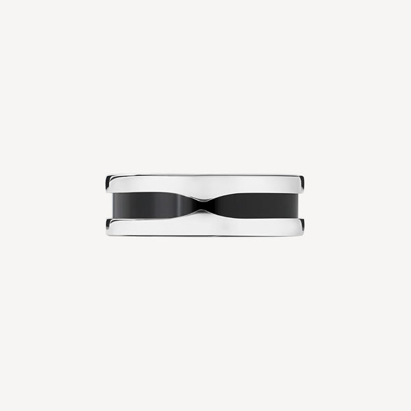 BVLGARI Save the Children B.ZERO1 Lovers RING silver & black Size 8.5ED10133
