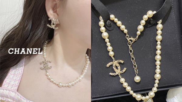 CHANEL CC Crystal Camellia Pearl Camellia Flower NECKLACE NL10089