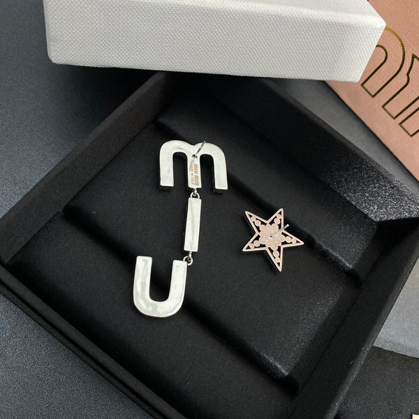 MIUMIU Letter Star Earring Studs ED20174